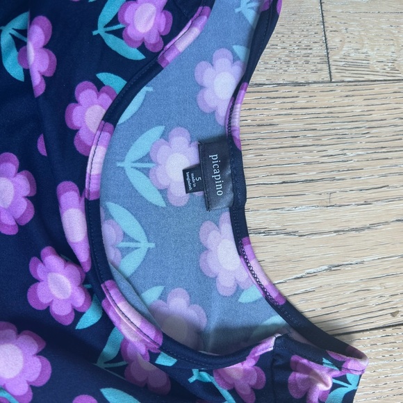 Floral Kids Dress in Black and Pink - Picture 5 of 5